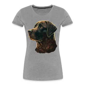 Ruhiger Labrador Retriever - Frauen Premium Bio T-Shirt - Grau meliert - Vorne - Mia (176cm)