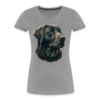 Guter Labrador Retriever - Frauen Premium Bio T-Shirt - Grau meliert - Vorne - Mia (176cm)