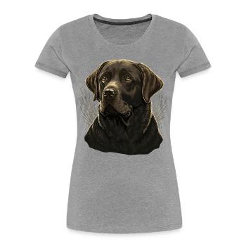 Verhalten Labrador Retriever - Frauen Premium Bio T-Shirt - Grau meliert - Vorne - Mia (176cm)