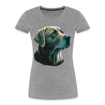 Bright Labrador Retriever - Frauen Premium Bio T-Shirt - Grau meliert - Vorne - Mia (176cm)