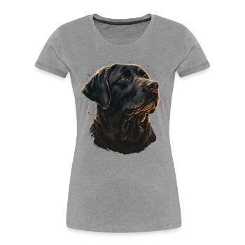 Schöne Labrador Retriever Illustration - Frauen Premium Bio T-Shirt - Grau meliert - Vorne - Mia (176cm)