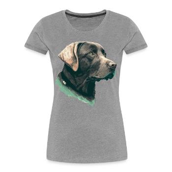 Schöne Seitenansicht Illustration Labrador Retriever - Frauen Premium Bio T-Shirt - Grau meliert - Vorne - Mia (176cm)