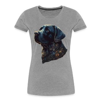 Amazing Labrador Retriever with leaves style body - Women's Premium Organic T-Shirt - heather grey - Front - Mia (176cm)