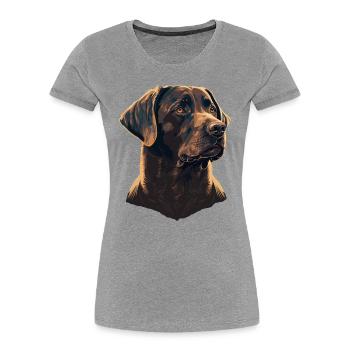 Tapferer Labrador Retriever - Frauen Premium Bio T-Shirt - Grau meliert - Vorne - Mia (176cm)