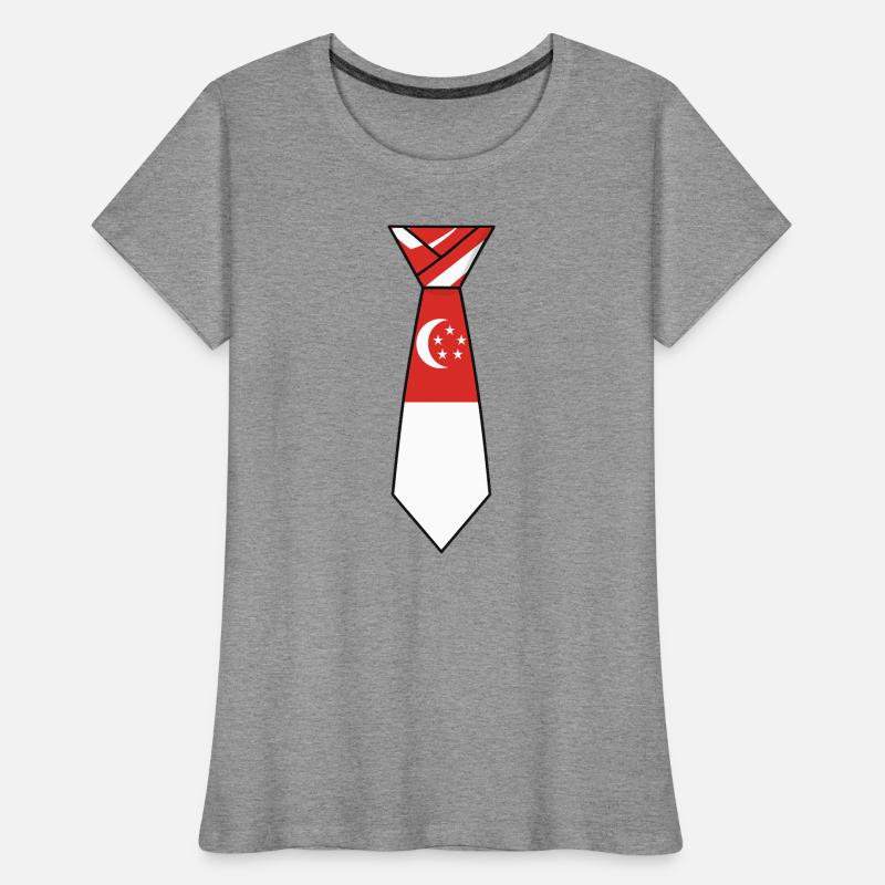 Cravate de Singapour – Conception du drapeau T-shirt bio Premium Femme