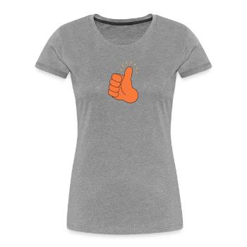 Pouce En L Air T-Shirt Cadeau Humour - T-shirt bio Premium Femme - gris chiné - Devant - Mia (176cm)