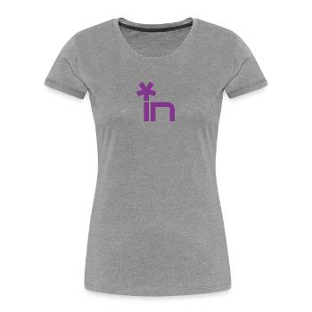 Stern-Icon über In-Logo - Frauen Premium Bio T-Shirt - Grau meliert - Vorne - Mia (176cm)