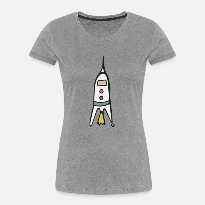 Space Rocket Launch - Women's Premium Organic T-Shirt - heather grey