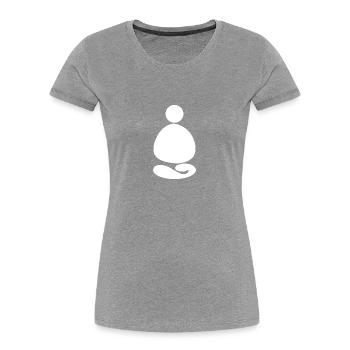 STONE Meditation - Frauen Premium Bio T-Shirt - Grau meliert - Vorne - Mia (176cm)
