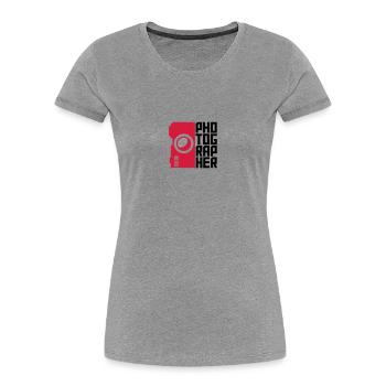Photographer Camera Design - Women's Premium Organic T-Shirt - heather grey - Front - Mia (176cm)