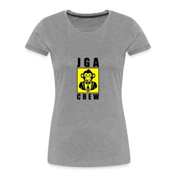 JGA Crew Junggesellenabschied Affe - Frauen Premium Bio T-Shirt - Grau meliert - Vorne - Mia (176cm)