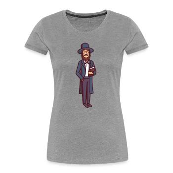 Vintage Jew Illustration - Women's Premium Organic T-Shirt - heather grey - Front - Mia (176cm)