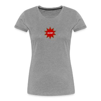 Burp Explosion - Women's Premium Organic T-Shirt - heather grey - Front - Mia (176cm)