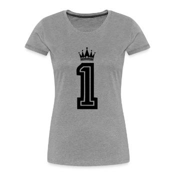 1 couronne - T-shirt bio Premium Femme - gris chiné - Devant - Mia (176cm)