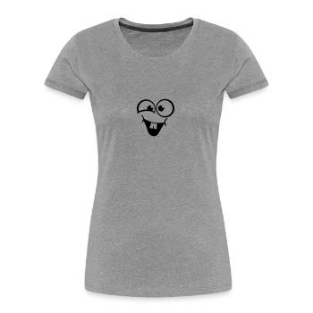 Lachendes Fröhliches süßes Gesicht - Frauen Premium Bio T-Shirt - Grau meliert - Vorne - Mia (176cm)