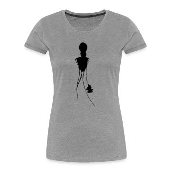 Braut - Frauen Premium Bio T-Shirt - Grau meliert - Vorne - Mia (176cm)