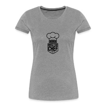 Cool Master Star Chef Logo - Women's Premium Organic T-Shirt - heather grey - Front - Mia (176cm)