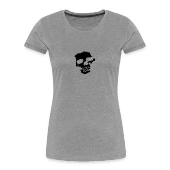 Skeleton skull skull dead evil - Women's Premium Organic T-Shirt - heather grey - Front - Mia (176cm)