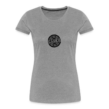 Pro Gamer stamp design - Women's Premium Organic T-Shirt - heather grey - Front - Mia (176cm)