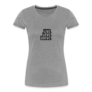 Direct Drive Love Graffiti - T-shirt bio Premium Femme - gris chiné - Devant - Mia (176cm)
