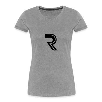 Logo R - T-shirt bio Premium Femme - gris chiné - Devant - Mia (176cm)