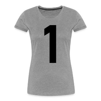 1. 1 year. 1st ANNIVERSARY. 1 YEAR ANNIVERSARY - Women's Premium Organic T-Shirt - heather grey - Front - Mia (176cm)