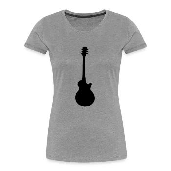 guitar gibson - Frauen Premium Bio T-Shirt - Grau meliert - Vorne - Mia (176cm)