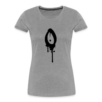 O Kreis Ring Graffiti Tropfen Farbklex Spray - Frauen Premium Bio T-Shirt - Grau meliert - Vorne - Mia (176cm)