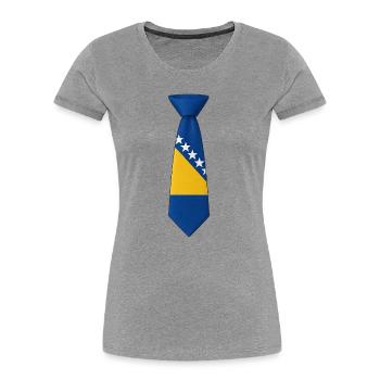 Bosnia Tie - Women's Premium Organic T-Shirt - heather grey - Front - Mia (176cm)