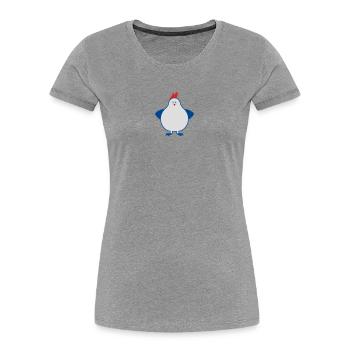 fette henne - Frauen Premium Bio T-Shirt - Grau meliert - Vorne - Mia (176cm)