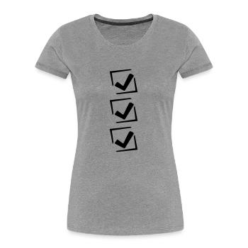 3 Haken Design - Women's Premium Organic T-Shirt - heather grey - Front - Mia (176cm)