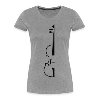 Geige - Frauen Premium Bio T-Shirt - Grau meliert - Vorne - Mia (176cm)