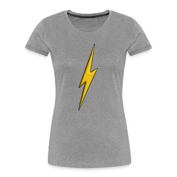 Eclair Jaune 3d - T-shirt bio Premium Femme - gris chiné - Devant - Mia (176cm)