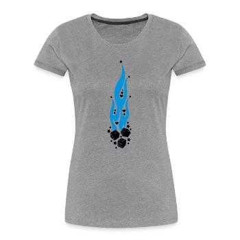 flammen - Frauen Premium Bio T-Shirt - Grau meliert - Vorne - Mia (176cm)