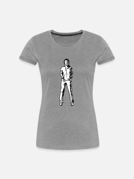 Jogger - Frauen Premium Bio T-Shirt - Grau meliert
