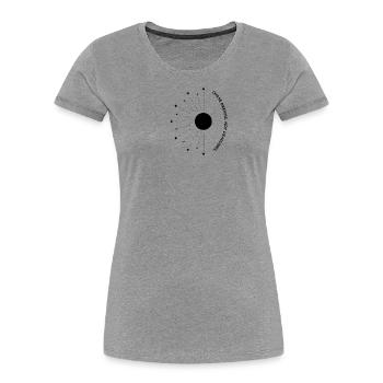 dreams not deadlines - Frauen Premium Bio T-Shirt - Grau meliert - Vorne - Mia (176cm)