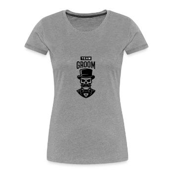 Team Groom Skeleton - T-shirt bio Premium Femme - gris chiné - Devant - Mia (176cm)