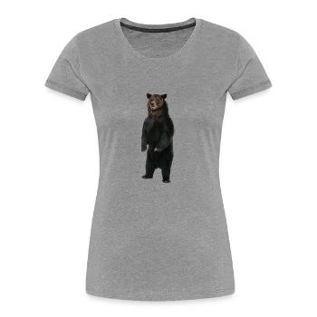 Standing bear - Women's Premium Organic T-Shirt - heather grey - Front - Mia (176cm)