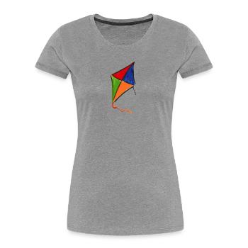 drachen kite - Frauen Premium Bio T-Shirt - Grau meliert - Vorne - Mia (176cm)