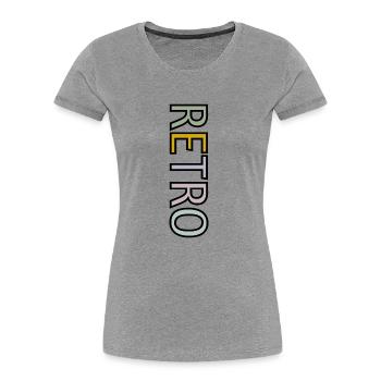 RETRO - Frauen Premium Bio T-Shirt - Grau meliert - Vorne - Mia (176cm)