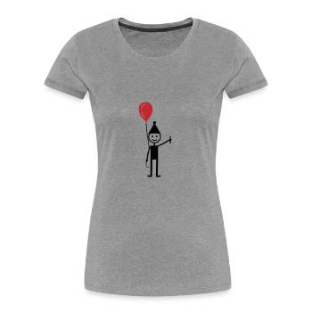 Geburtstag Ballon - Frauen Premium Bio T-Shirt - Grau meliert - Vorne - Mia (176cm)