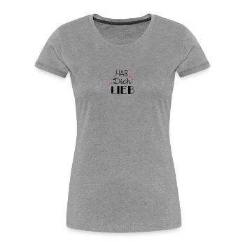 Hab dich lieb - Frauen Premium Bio T-Shirt - Grau meliert - Vorne - Mia (176cm)
