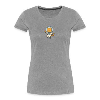 Astrokatze - Frauen Premium Bio T-Shirt - Grau meliert - Vorne - Mia (176cm)