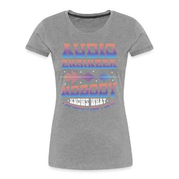 Tontechniker - Frauen Premium Bio T-Shirt - Grau meliert - Vorne - Mia (176cm)