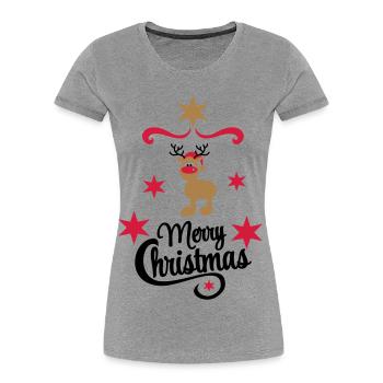 Weihnachten - Frauen Premium Bio T-Shirt - Grau meliert - Vorne - Mia (176cm)