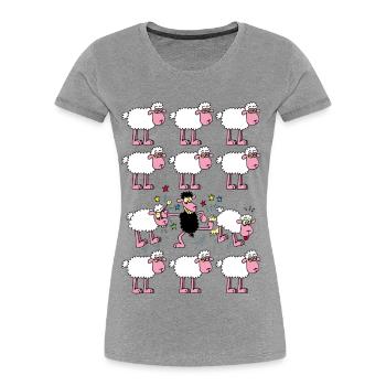 Die schwarzen Schafe rebellieren - Frauen Premium Bio T-Shirt - Grau meliert - Vorne - Mia (176cm)