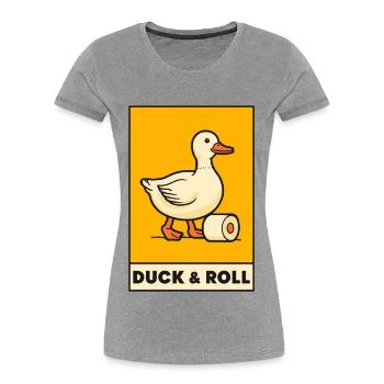 Duck & Roll - Women's Premium Organic T-Shirt - heather grey - Front - Mia (176cm)