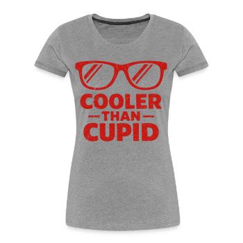 Plus Cool que Cupidon Cœurs Rétro - T-shirt bio Premium Femme - gris chiné - Devant - Mia (176cm)