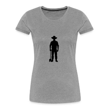 Farmer Silhouette - Women's Premium Organic T-Shirt - heather grey - Front - Mia (176cm)