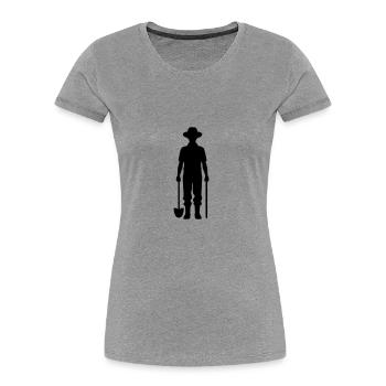 Bauer Silhouette Farmer - T-shirt bio Premium Femme - gris chiné - Devant - Mia (176cm)